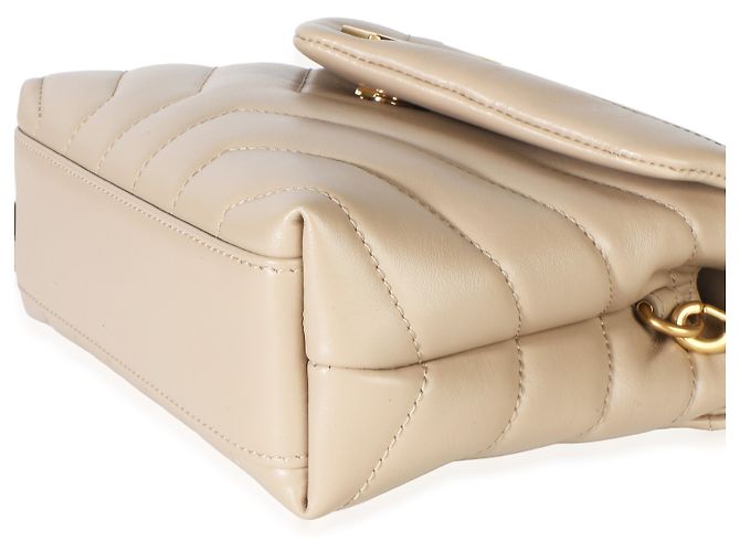 Autre Marque Saint Laurent Beige Calfskin Y Quilted Monogram Toy Loulou - vista 6
