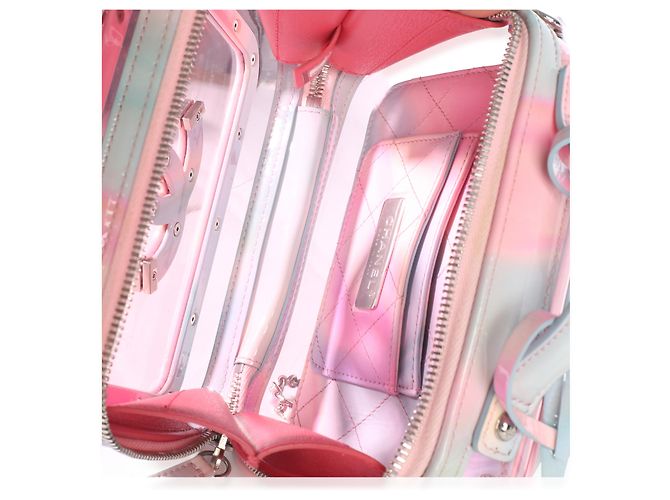 Piccolo beauty case Chanel in PVC vernice rosa con filigrana - Ansicht 5