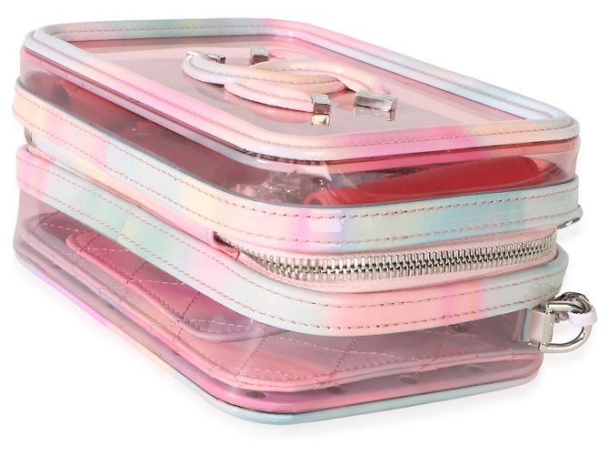 Piccolo beauty case Chanel in PVC vernice rosa con filigrana - Ansicht 6
