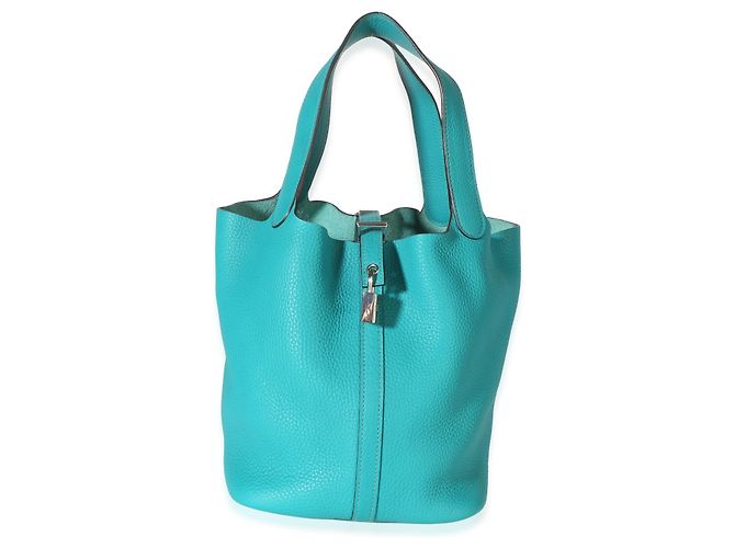 Hermès Bleu Paon Clemence Picotin Lock 22 PHW - vista 2