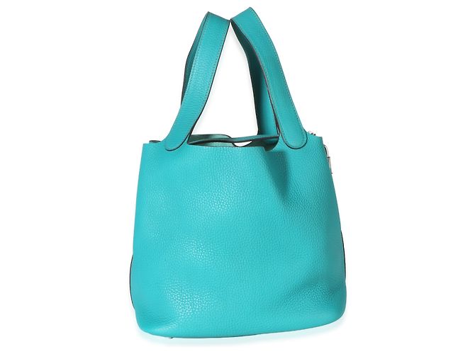 Hermès Bleu Paon Clemence Picotin Lock 22 PHW - vista 3