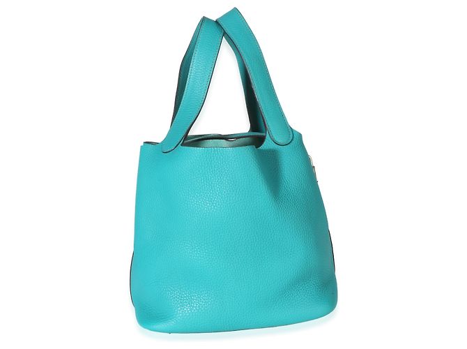Hermès Bleu Paon Clemence Picotin Lock 22 PHW - vista 4
