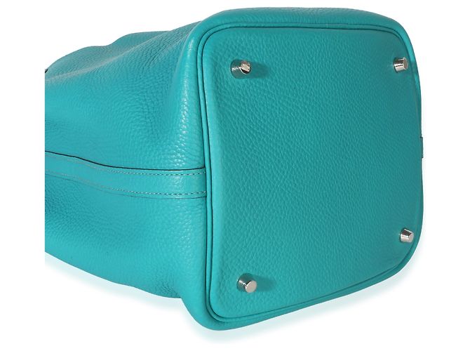 Hermès Bleu Paon Clemence Picotin Lock 22 PHW - vista 5