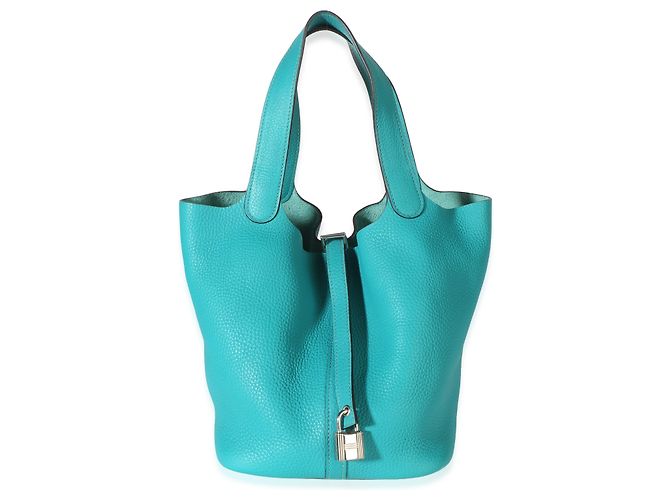 Hermès Bleu Paon Clemence Picotin Lock 22 PHW - vista 8