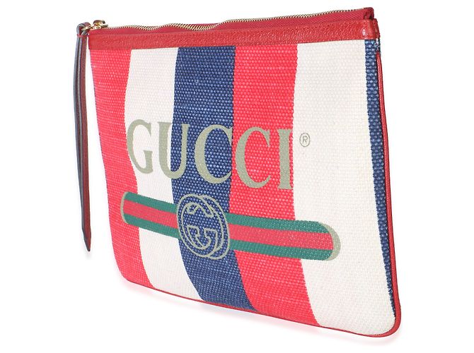 Pouch Gucci in tela logo multicolore - vista 3
