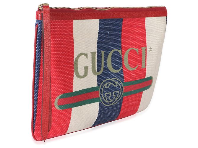 Pouch Gucci in tela logo multicolore - vista 4