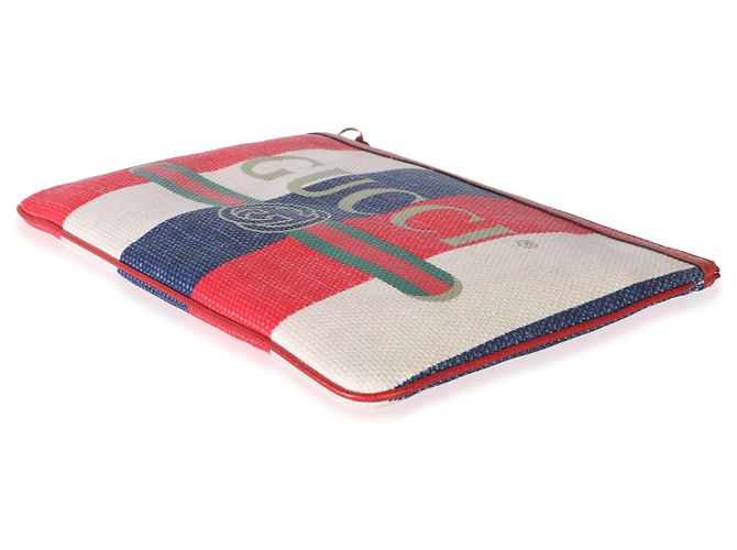 Pouch Gucci in tela logo multicolore - vista 6
