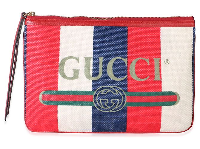 Pouch Gucci in tela logo multicolore - vista 8