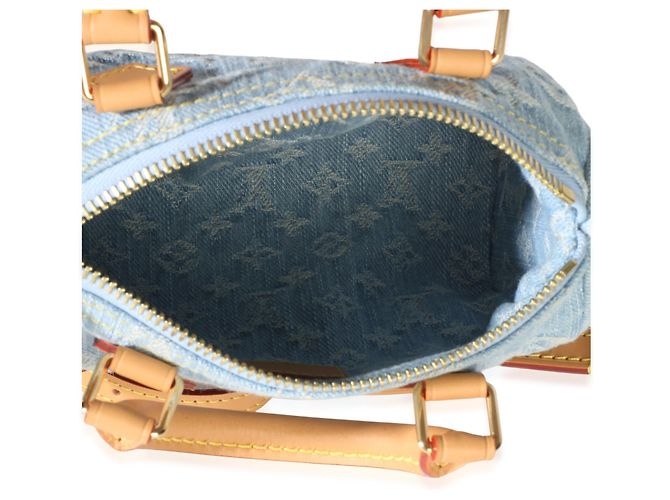 Louis Vuitton Sky Blue Monogram Denim Nano Speedy - vista 5