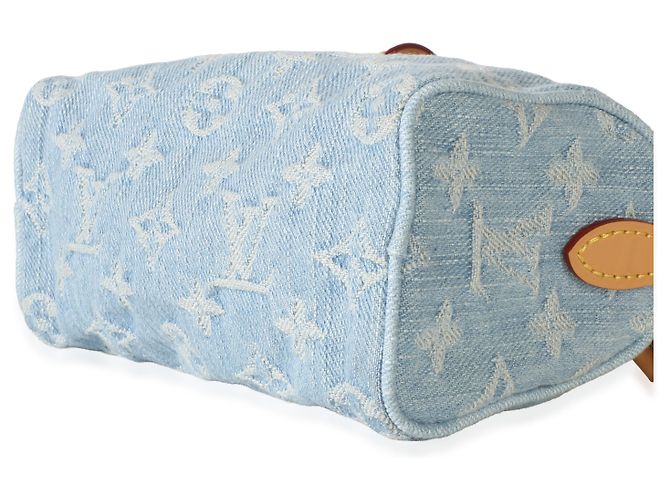 Louis Vuitton Sky Blue Monogram Denim Nano Speedy - vista 6