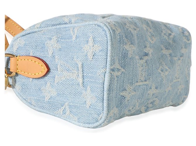 Louis Vuitton Sky Blue Monogram Denim Nano Speedy - vista 7