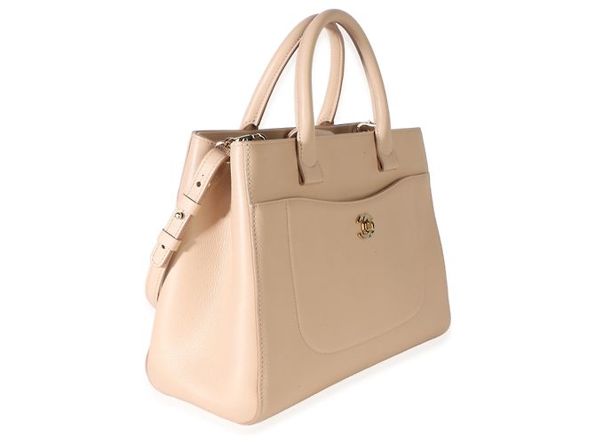 Borsa Shopper Chanel Medium Neo Executive in Pelle di Vitello Granulata Light Beige - vista 4