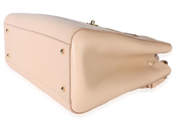 Borsa Shopper Chanel Medium Neo Executive in Pelle di Vitello Granulata Light Beige - vista 6