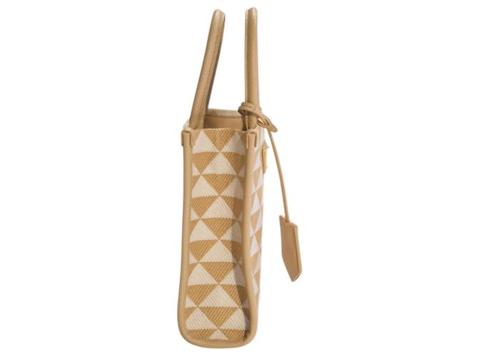 Prada Symbole Mini Tote in tessuto ricamato e pelle Saffiano - vista 6