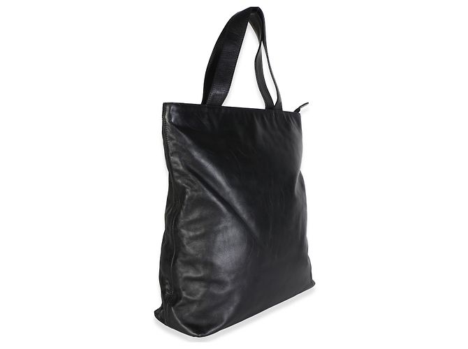 Gabrielle Chanel Vintage CC Tote aus geprägtem schwarzem Lammleder - Ansicht 2