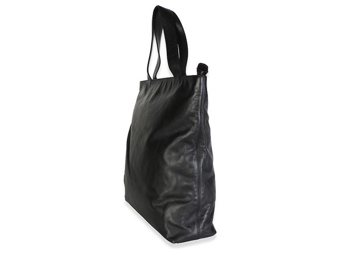 Gabrielle Chanel Vintage CC Tote aus geprägtem schwarzem Lammleder - Ansicht 3