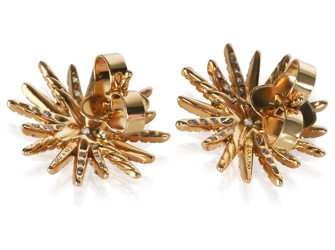 David Yurman Yellow Gold Diamond Starburst Ohrringe - Ansicht 2