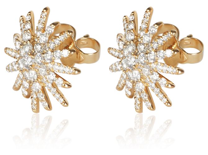 David Yurman Yellow Gold Diamond Starburst Ohrringe - Ansicht 3