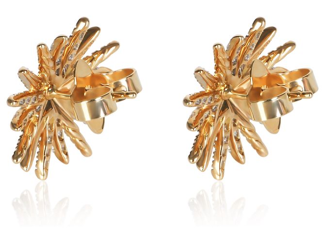 David Yurman Yellow Gold Diamond Starburst Ohrringe - Ansicht 4
