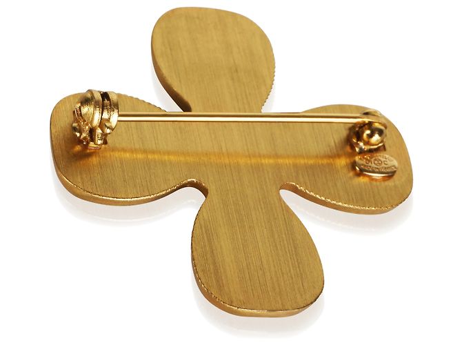 Gabrielle Broche Chanel CC Cruz 2002 chapado en oro - vista 2