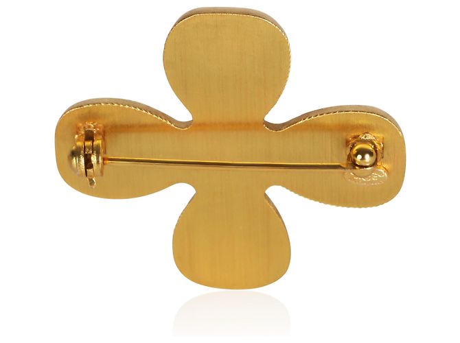 Gabrielle Broche Chanel CC Cruz 2002 chapado en oro - vista 4