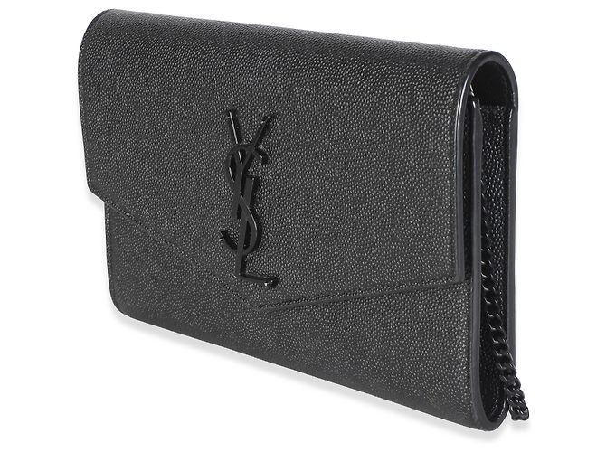 Autre Marque Portafoglio a catena Saint Laurent Uptown in pelle Grain de Poudre nera - vista 3