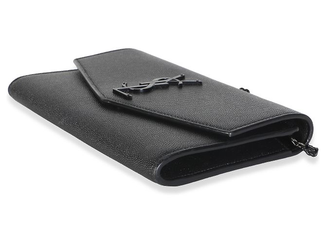 Autre Marque Portafoglio a catena Saint Laurent Uptown in pelle Grain de Poudre nera - vista 6