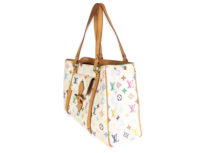 Louis Vuitton White Monogram Multicolor Canvas Aurelia MM - view 3