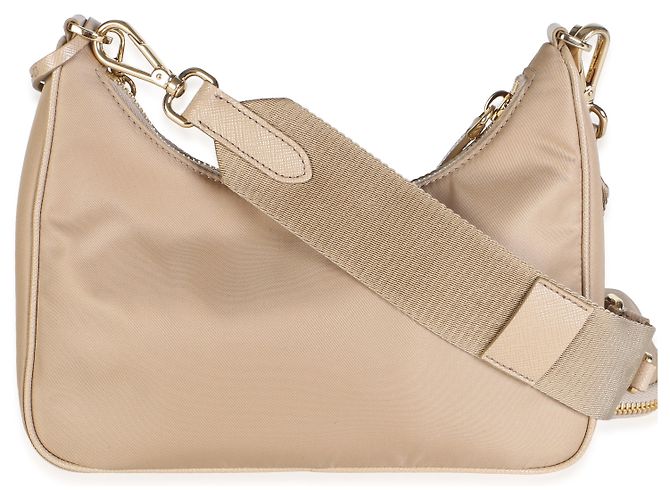 Bolso de hombro Prada Re-Edition 2005 en Re-Nylon Camel - vista 2