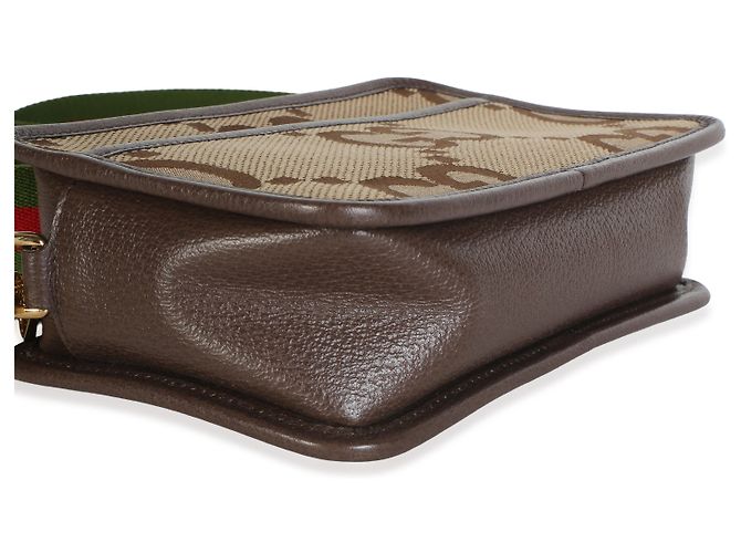 Dionysus Bolsa Mini Messenger Gucci em lona Jumbo GG Camel, couro de bezerro texturizado Dollar e faixa Web - vista 5