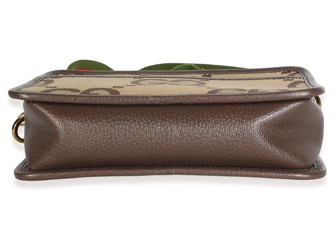 Dionysus Bolsa Mini Messenger Gucci em lona Jumbo GG Camel, couro de bezerro texturizado Dollar e faixa Web - vista 6