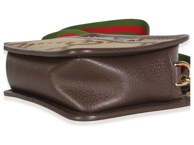 Dionysus Bolsa Mini Messenger Gucci em lona Jumbo GG Camel, couro de bezerro texturizado Dollar e faixa Web - vista 7
