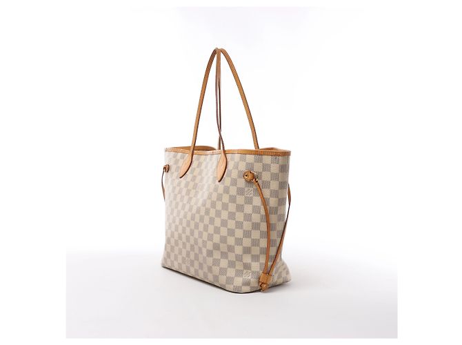 Borsa a tracolla Louis Vuitton Neverfull MM Damier Azur in Beige N51107 - vista 2