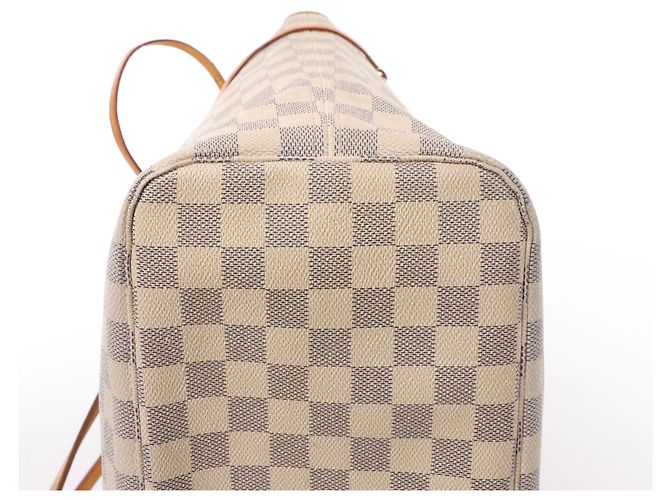 Borsa a tracolla Louis Vuitton Neverfull MM Damier Azur in Beige N51107 - vista 8