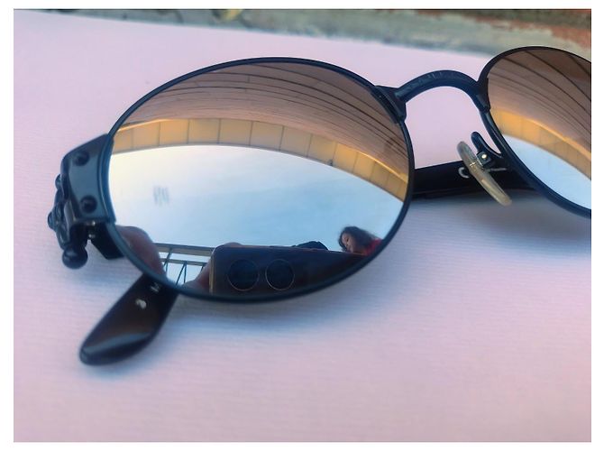Gafas de sol ovaladas Jean Paul Gaultier de metal negro - vista 4