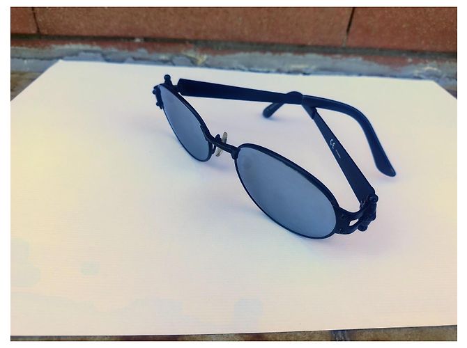 Gafas de sol ovaladas Jean Paul Gaultier de metal negro - vista 6