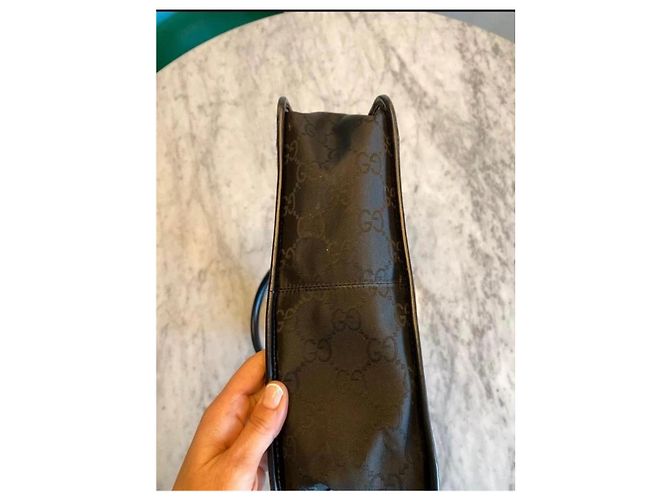 Borsa tote Gucci in tela GG nera - vista 6