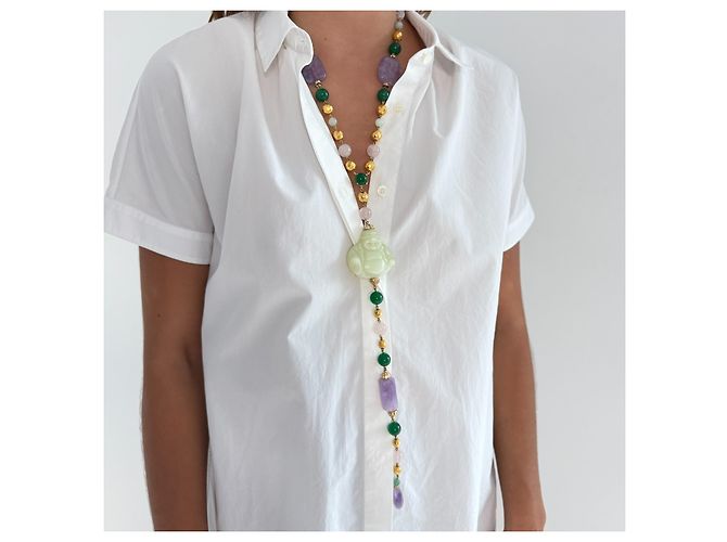 Autre Marque Carlo Zini Collana Lariat con Pendente Buddha - vista 2