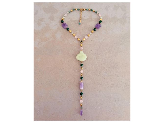 Autre Marque Carlo Zini Collana Lariat con Pendente Buddha - vista 4