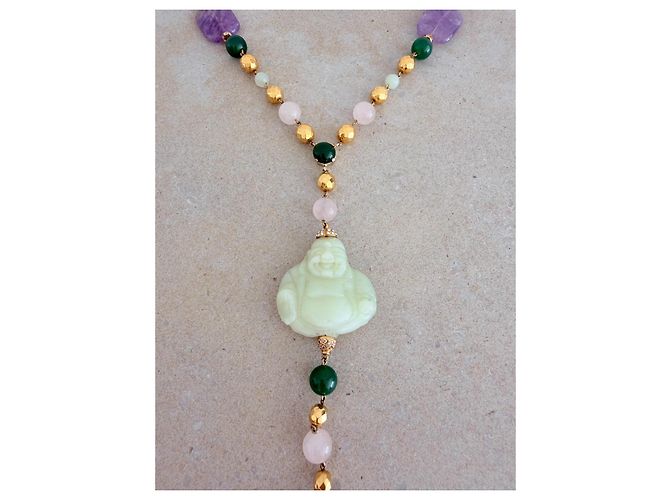 Autre Marque Carlo Zini Collana Lariat con Pendente Buddha - vista 8