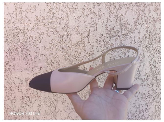 Chanel Bicolor Slingback Pumps Rosa-Schwarz - Ansicht 4