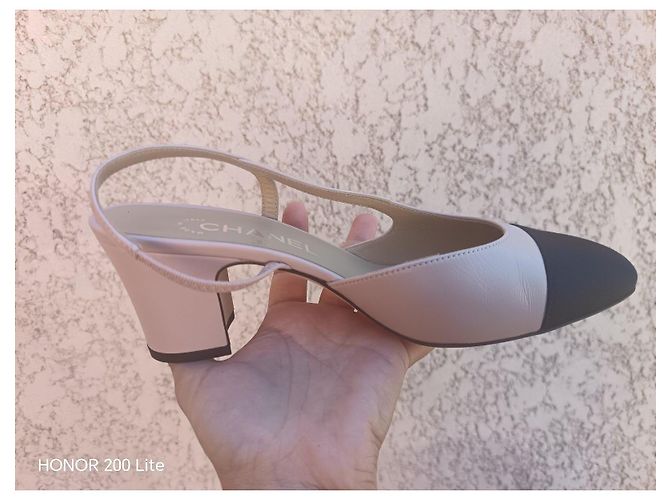 Chanel Bicolor Slingback Pumps Rosa-Schwarz - Ansicht 5