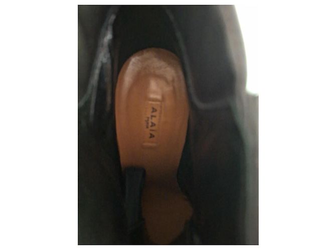 Alaïa Studded black leather lace-up ankle boots - view 5