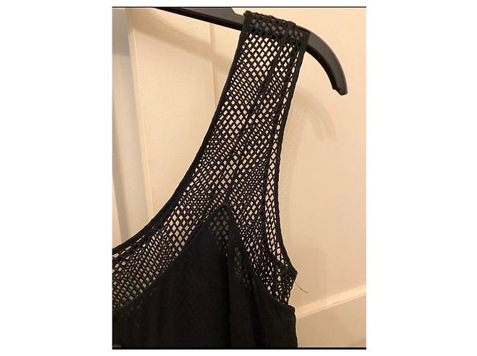 Autre Marque Vestido Extē negro asimétrico de encaje y seda - vista 2