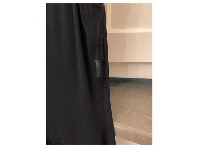 Autre Marque Vestido Extē negro asimétrico de encaje y seda - vista 9