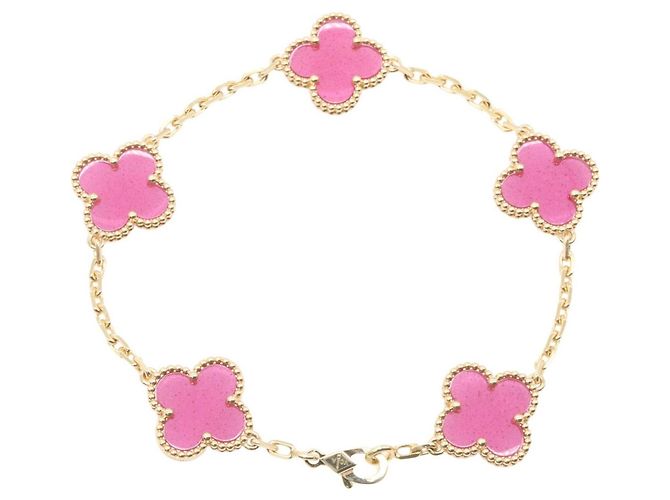 Bracciale charm Vintage Alhambra in smalto rosa Van Cleef & Arpels - vista 2