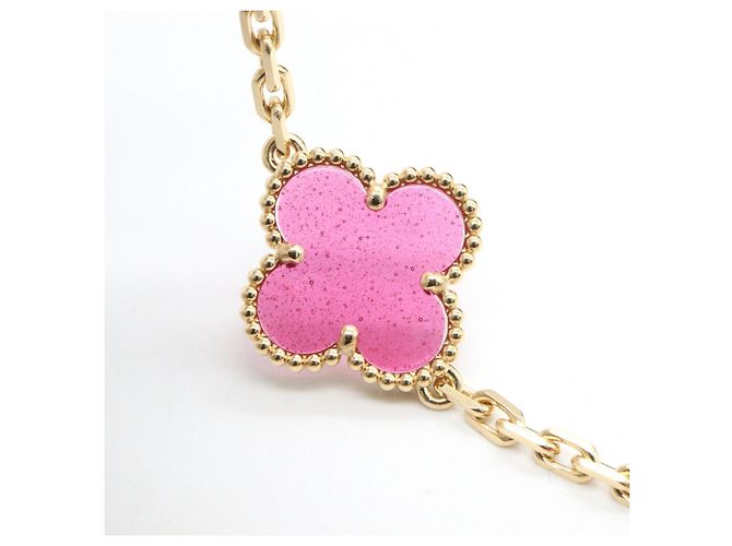 Bracciale Van Cleef & Arpels Vintage Alhambra in smalto rosa - vista 6