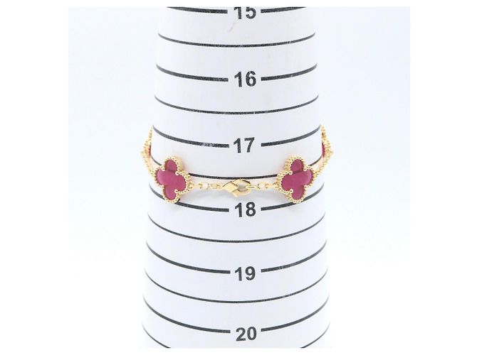 Bracciale Van Cleef & Arpels Vintage Alhambra in smalto rosa - vista 8
