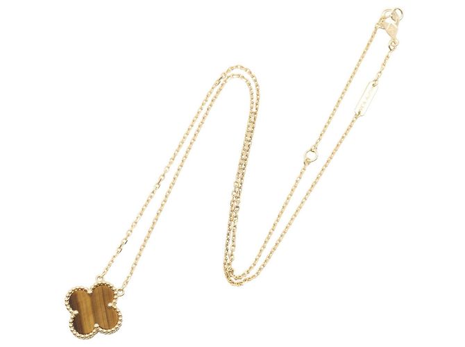 Collana Van Cleef & Arpels Vintage Alhambra Occhio di Tigre - vista 2
