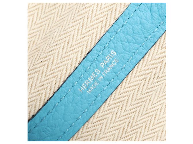 Hermès Borsa Tote Hermes Garden Party TPM Blue Nord - vista 4